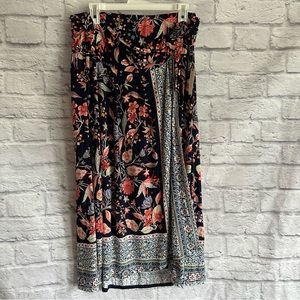 NEW WITH TAGS ANTHROPOLOGIE MAEVE BOHO MIDI TIE FRONT SKIRT XL
